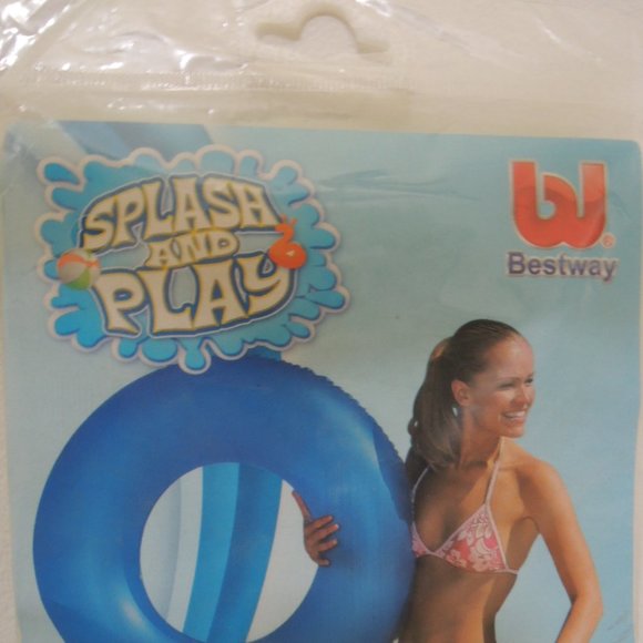 Swim Ring 30 " Green Vinyl Inflatable Swimming Pool Float Beach Raft Toy NEW - Picture 4 of 6